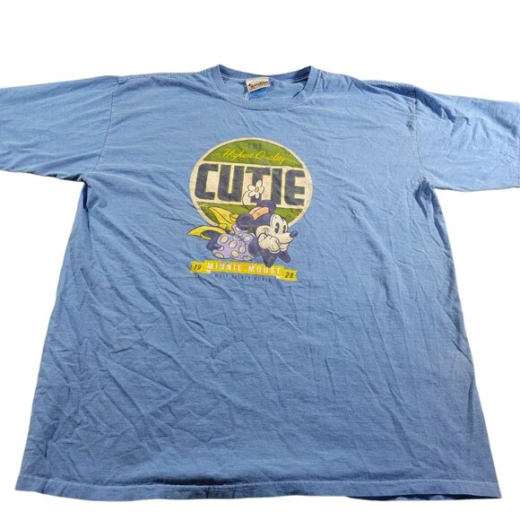 Vintage Disney Minnie Mouse Shirt  Adult XL Blue Graphic Casual Sleep Lounge - Picture 1 of 7